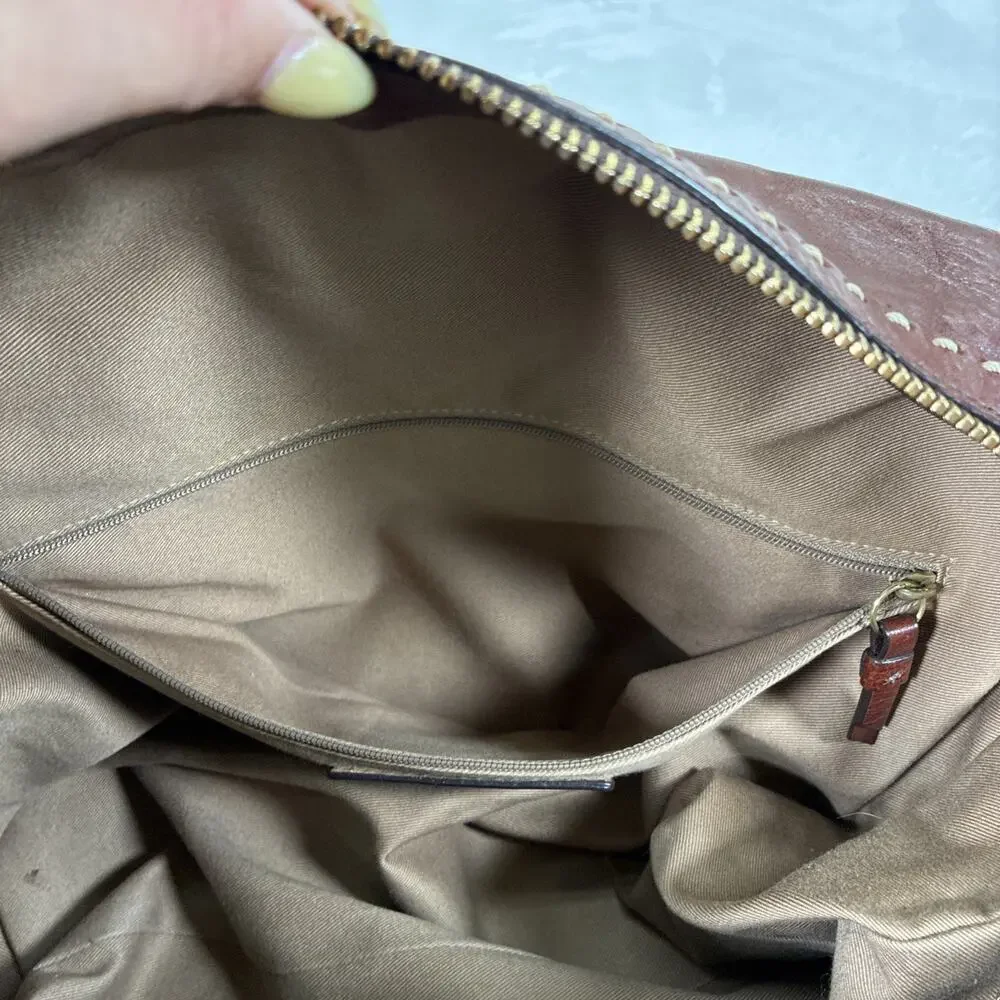 Coach Hampton Andrea Leather Satchel Women Handbag Cognac Brown Bnfts Charity - Picture 14 of 16